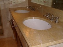 Marble, limestone, travertine vanity, benchtop, countertop, bartop - polishing, sealing, repairs, cleaning, stain removal Brisbane - Gold Coast - Sunshine Coast