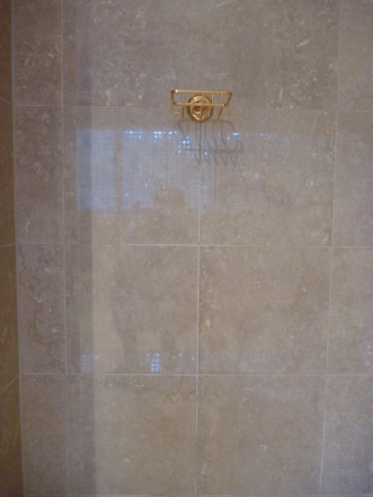 Marble, limestone, travertine - shower walls and floor polishing, sealing, repairs, mould removal, silicone replacement cleaning, stain removal Brisbane - Gold Coast - Sunshine Coast