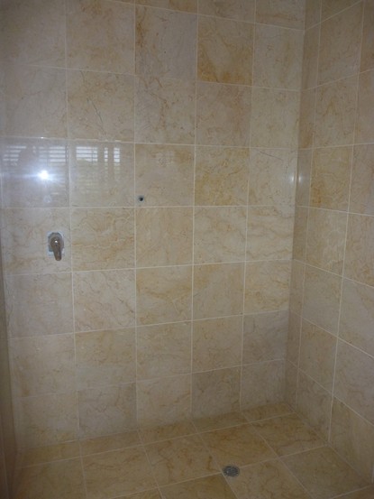 Marble, limestone, travertine shower walls and floor polishing, sealing, cleaning and mould removal Brisbane, Gold Coast and Sunshine Coast